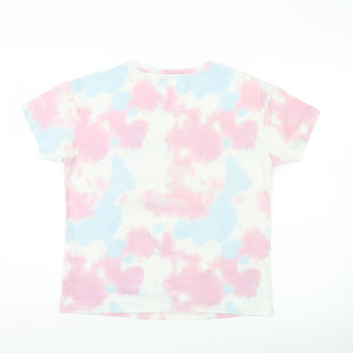 Barbie Girls Multicoloured Tie-Dye Graphic Print T-Shirt Age 8 Cotton