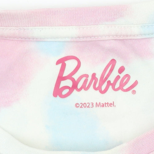 Barbie Girls Multicoloured Tie-Dye Graphic Print T-Shirt Age 8 Cotton