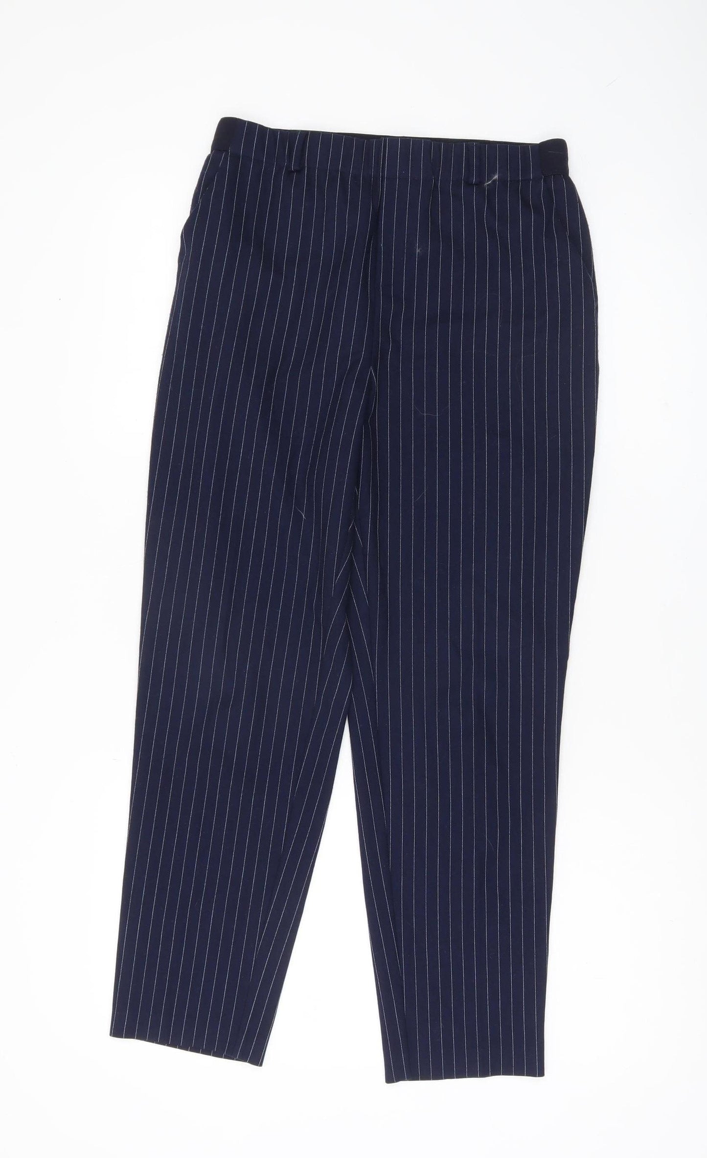 Ipekyol Womens Navy Pinstripe Dress Pants Size 8 Slim Fit Workwear