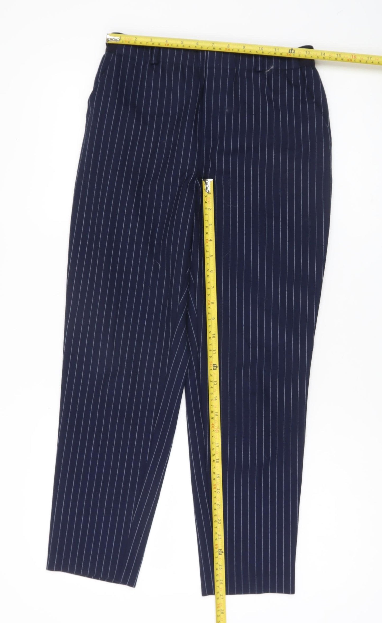 Ipekyol Womens Navy Pinstripe Dress Pants Size 8 Slim Fit Workwear