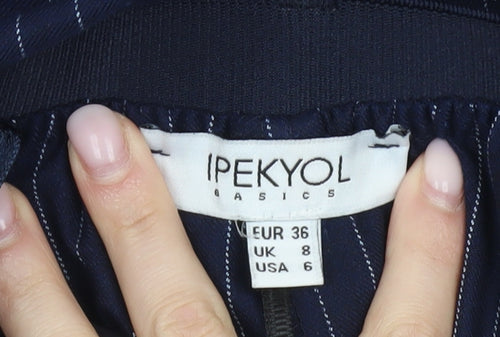 Ipekyol Womens Navy Pinstripe Dress Pants Size 8 Slim Fit Workwear