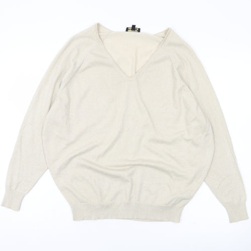 Phase Eight Women’s Beige V-Neck Knit Jumper Size 6