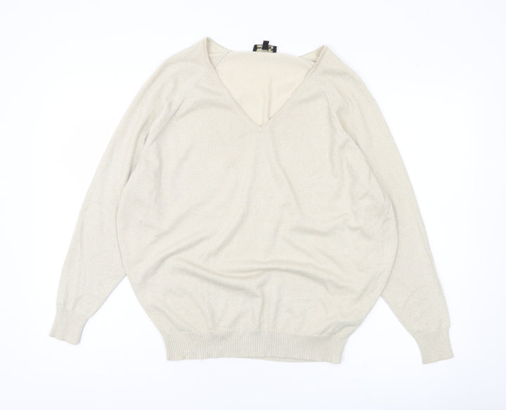 Phase Eight Women’s Beige V-Neck Knit Jumper Size 6