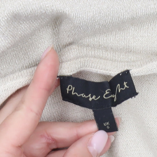 Phase Eight Women’s Beige V-Neck Knit Jumper Size 6