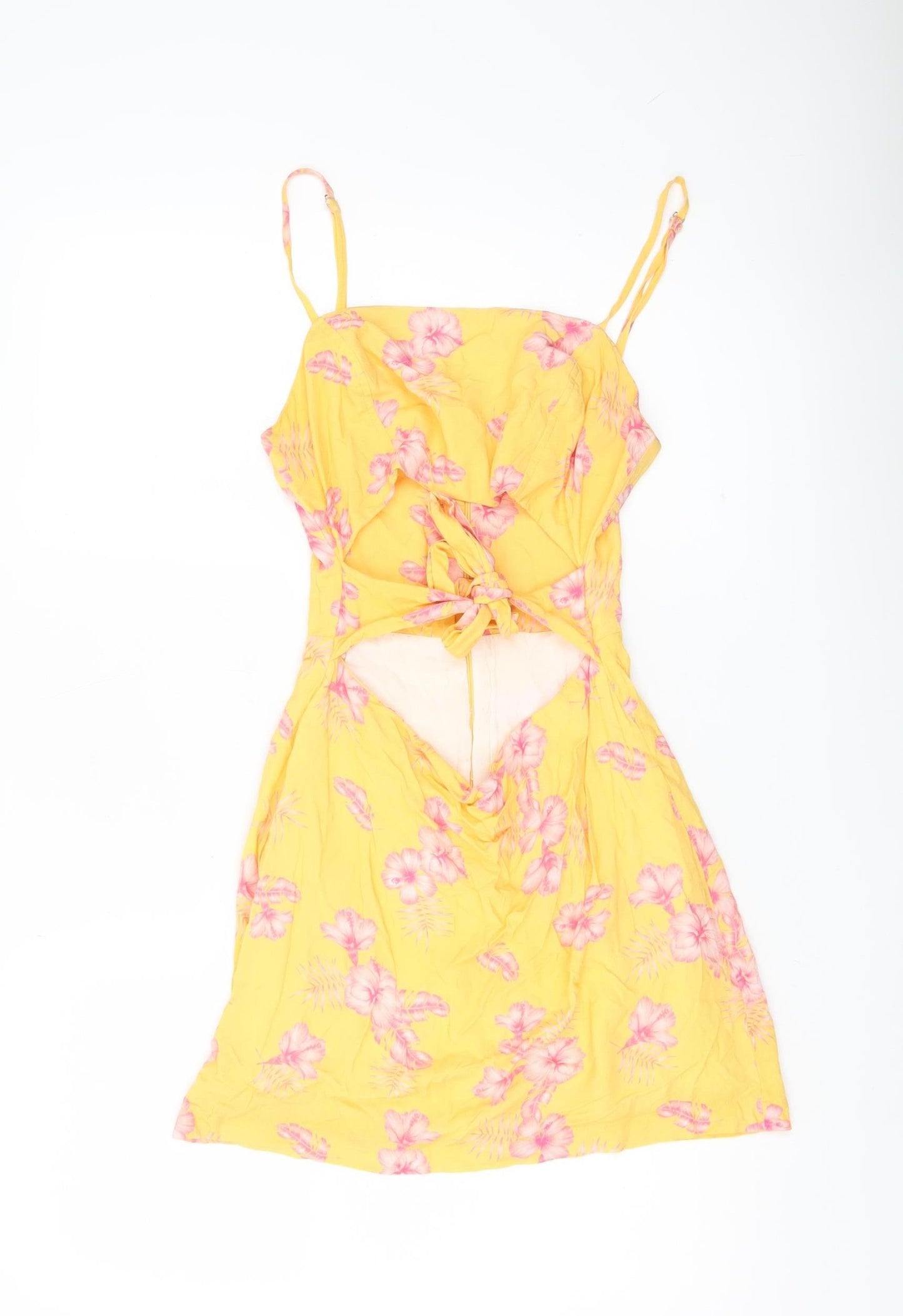 Lovedress Womens Yellow Floral Slip Dress Size 16 Summer Casual