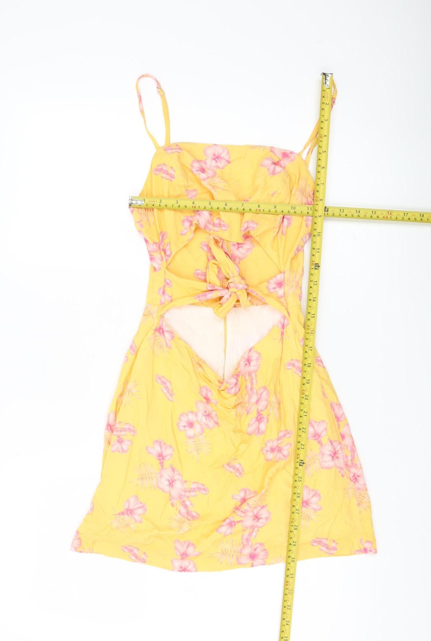 Lovedress Womens Yellow Floral Slip Dress Size 16 Summer Casual