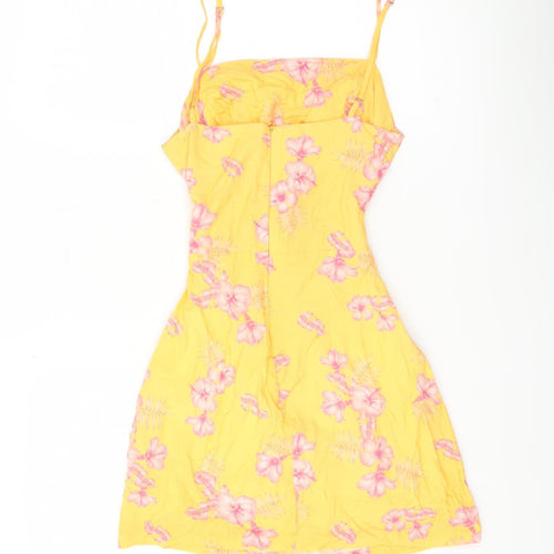 Lovedress Womens Yellow Floral Slip Dress Size 16 Summer Casual