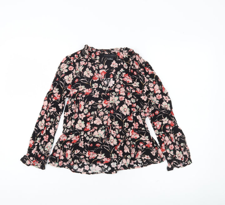 Sanctuary Womens Floral Blouse XS Multicoloured Rayon Tunic Long Sleeve