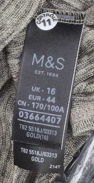 Marks and Spencer Women’s Gold 3/4 Sleeve Tunic Top Size 16