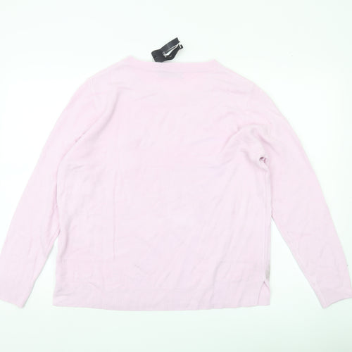 Marks and Spencer Women Pink Size 18 Crew Neck Acrylic Jumper