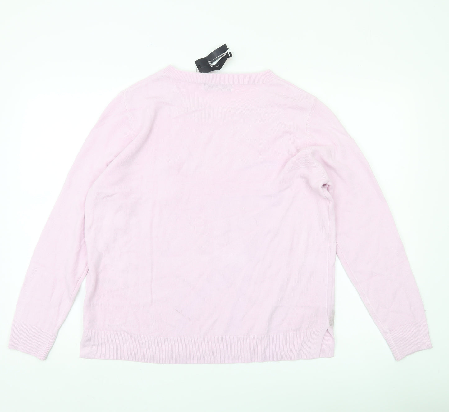 Marks and Spencer Women Pink Size 18 Crew Neck Acrylic Jumper
