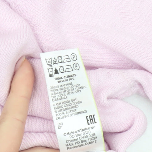 Marks and Spencer Women Pink Size 18 Crew Neck Acrylic Jumper