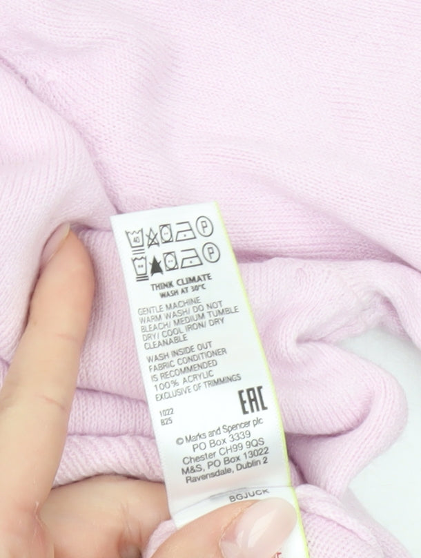 Marks and Spencer Women Pink Size 18 Crew Neck Acrylic Jumper