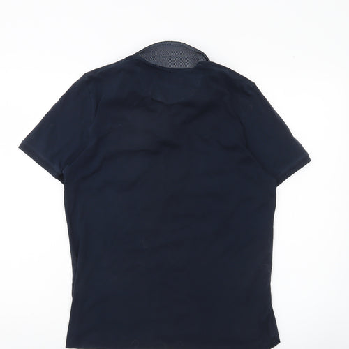 Ted Baker Men's Blue Slim Fit Polo Shirt Size L Cotton Casual