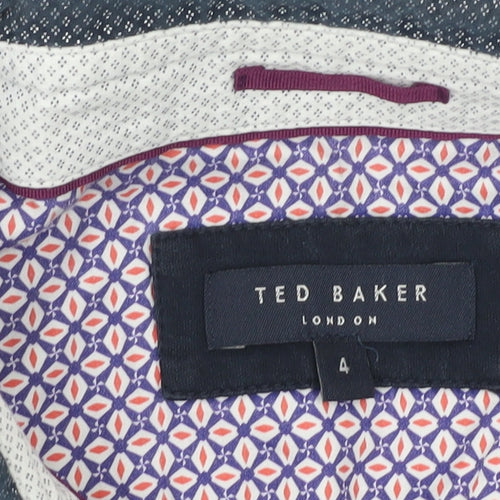 Ted Baker Men's Blue Slim Fit Polo Shirt Size L Cotton Casual