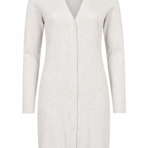 Collusion Women Beige UK 6 Shirt Dress Long Sleeve V-Neck