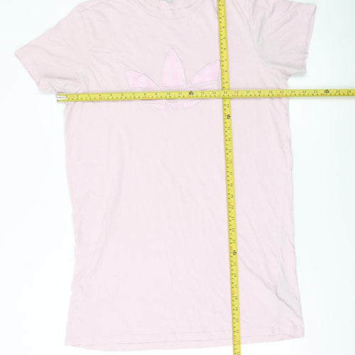 Adidas Womens Pink Cotton T-Shirt Dress Size 14 Casual Sportswear