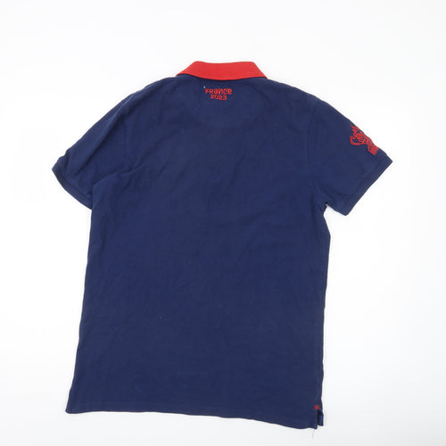 Rugby World Cup France 2023 Men’s Blue Polo Shirt L Cotton