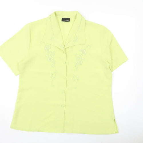 Rocky Creek Women’s Yellow Blouse Size 16 Short Sleeve Collared