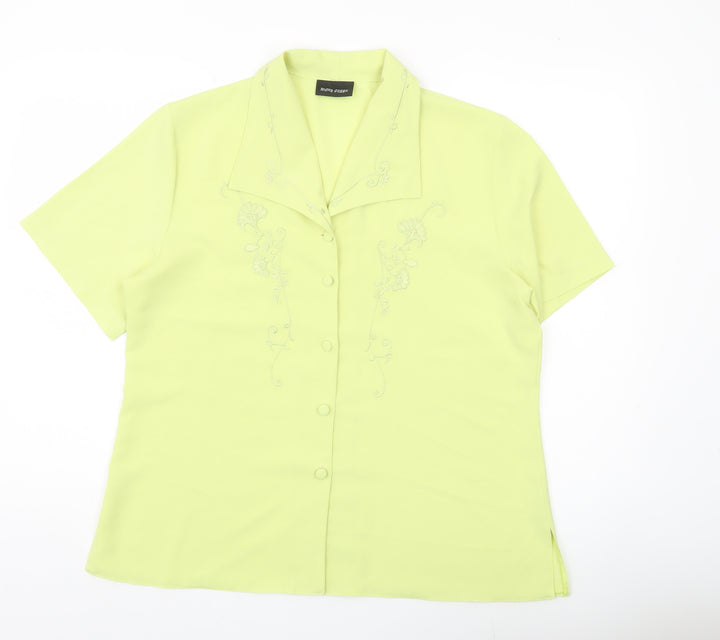 Rocky Creek Women’s Yellow Blouse Size 16 Short Sleeve Collared