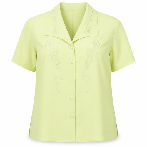 Rocky Creek Women’s Yellow Blouse Size 16 Short Sleeve Collared