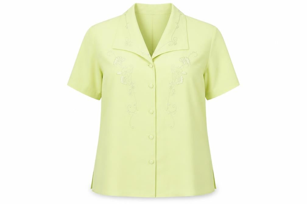 Rocky Creek Women’s Yellow Blouse Size 16 Short Sleeve Collared