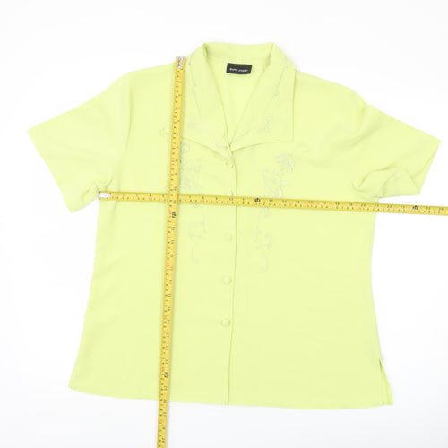 Rocky Creek Women’s Yellow Blouse Size 16 Short Sleeve Collared
