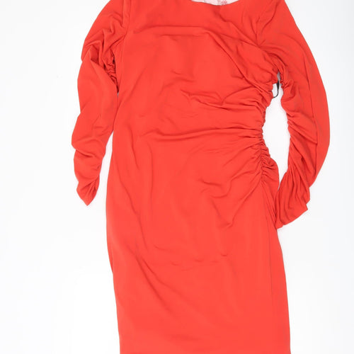 Mascara Women’s Red Sequin Ruched Bodycon Dress Size 10