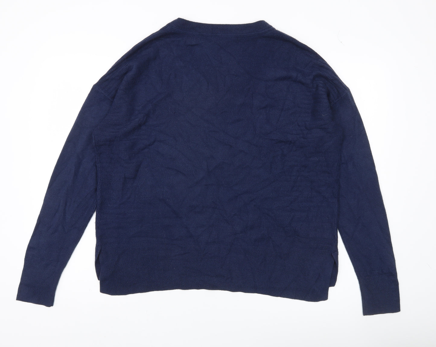 Principles Womens Blue V-Neck Long Sleeve Pullover Jumper Size 16