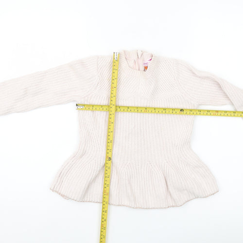 Baker by Ted Baker Girls Ivory Knit Jumper Age 6Y Long Sleeve Pullover