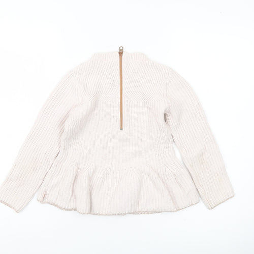 Baker by Ted Baker Girls Ivory Knit Jumper Age 6Y Long Sleeve Pullover
