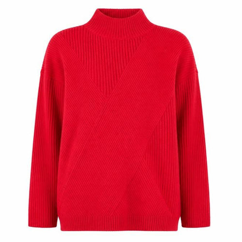 Wallis Women’s Red Mock Neck Ribbed Knit Jumper Size M