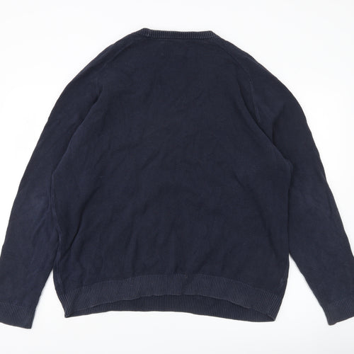 Penguin Men’s Blue XL Cotton Crew Neck Pullover Jumper