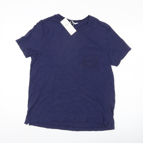 Marks and Spencer Women’s Blue Cotton T-Shirt Size 12 Short Sleeve