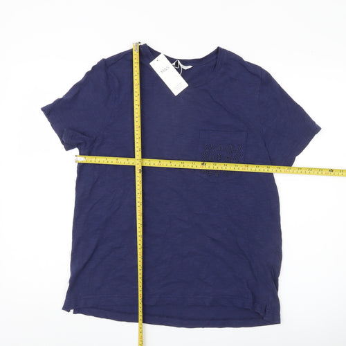 Marks and Spencer Women’s Blue Cotton T-Shirt Size 12 Short Sleeve