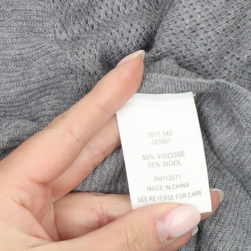 Jigsaw Women’s Grey Wool Viscose Knit Pullover Jumper Size S