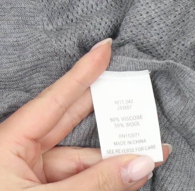 Jigsaw Women’s Grey Wool Viscose Knit Pullover Jumper Size S