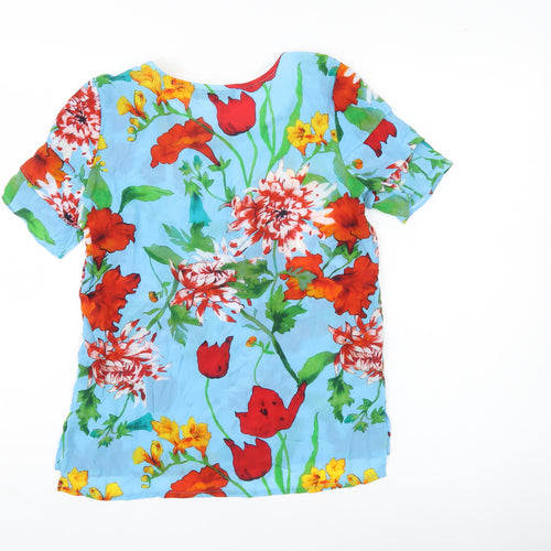 Beauty Fashion Trends Womens Multicoloured Silk Floral T-Shirt Size 10