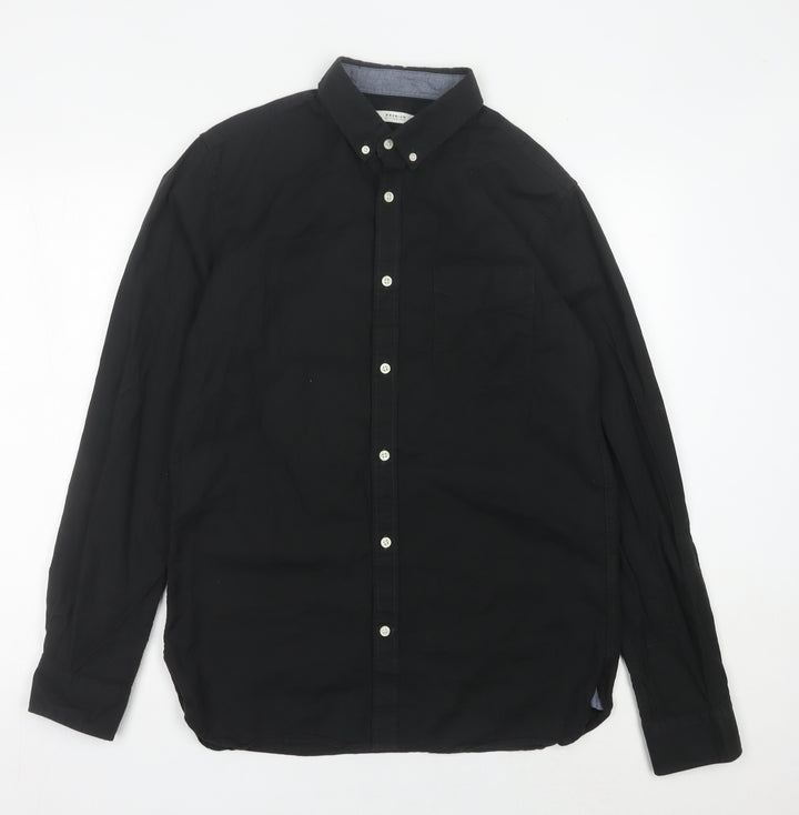 Jack & Jones Men’s Black L Button-Down Cotton Casual Shirt