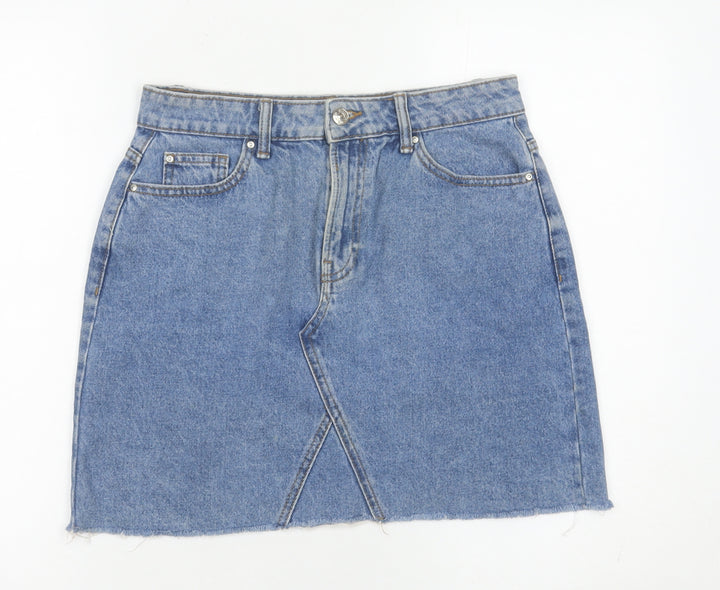 Denim Co Women Blue Size 12 High Rise Short Denim Skirt