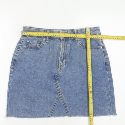 Denim Co Women Blue Size 12 High Rise Short Denim Skirt
