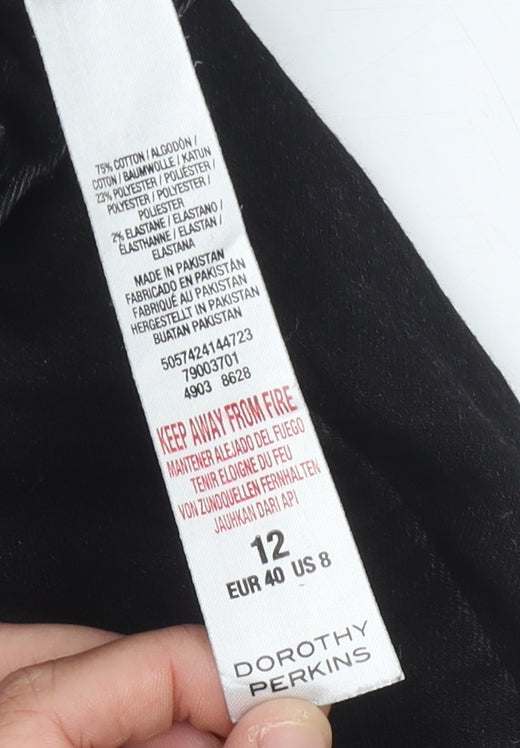 Dorothy Perkins Womens Black Skinny Jeans Size 12 Slim Fit