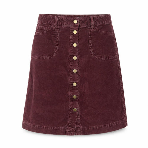 Monsoon Women Purple Corduroy A-Line Skirt UK 8 Knee Length