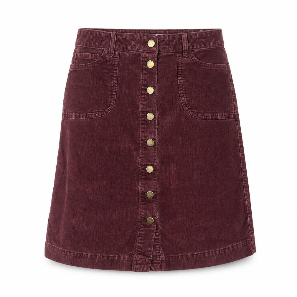 Monsoon Women Purple Corduroy A-Line Skirt UK 8 Knee Length