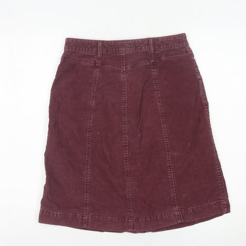 Monsoon Women Purple Corduroy A-Line Skirt UK 8 Knee Length