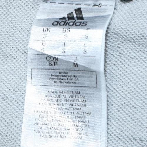 Adidas Mens Grey Black Full Zip Hoodie Small Regular Fit