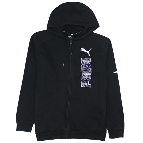 Puma Men’s Black Hoodie Full Zip Sports Logo Medium