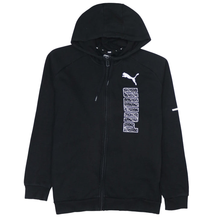 Puma Men’s Black Hoodie Full Zip Sports Logo Medium