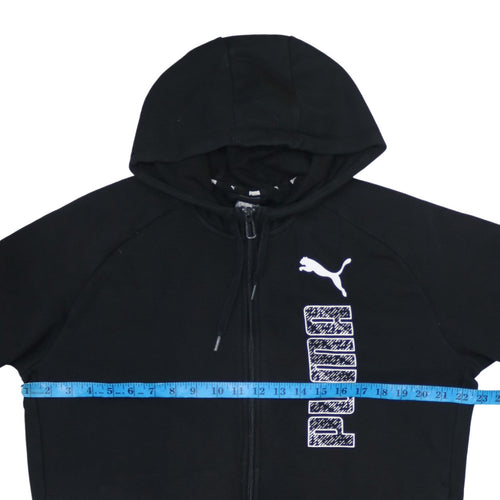 Puma Men’s Black Hoodie Full Zip Sports Logo Medium