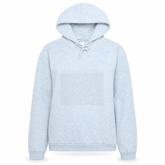 Front view of Disney women’s grey pullover hoodie, size S, cotton blend casual